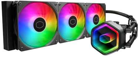 Cooler Master 360 Core II Liquid CPU AIO Cooler – 360mm Radiator, 3X ARGB PWM Fans, Infinity Mirror Dual-Chamber Pump, Quiet Cooling & Easy Installation, AMD AM5/AM4 & Intel LGA 1851/1700, Black