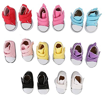 Acouto SCARPE CANVAS da 8 Paia, Colori Assortiti in Tessuto di Plastica Antiwask Pimsolls per Bambole EXO da 15 Cm da 20 Cm, Mestieri
