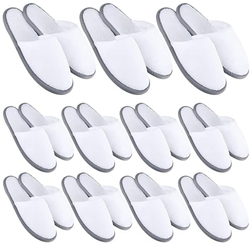 Joygoodta Gästtofflor, 10 par hotelltofflor, halkfri mjuk korallfleece gäst för kvinnor män, tvättbar återanvändbar hotell för resor spa hem