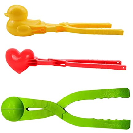 Whyzsjnclg Clip per Creare Palle di Neve, Clip per Creare Palle di Neve, Palla D'Anatra a Forma di Cuore, Giocattoli da per Giochi sulla all'aperto, 3 Pezzi, Colore Casuale per l'uso Quotidiano