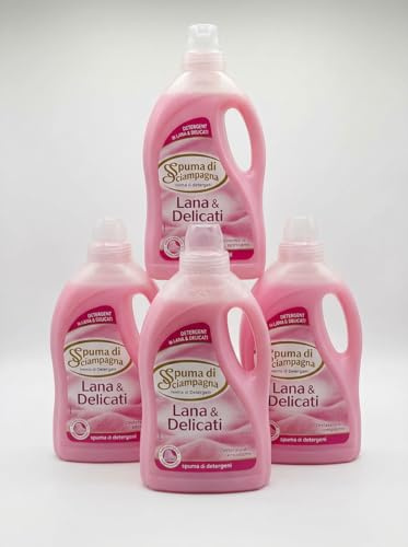 Detersivo Liquido per Lana e Delicati Effetto Balsamo, Rinnova le Fibre, 1350 ml, Set Multiplo da 2, 4 o 6 Confezioni (Set da 4 Flaconi)