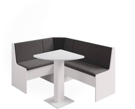 Vicco Corner bench group Ramon, White, 60 x 60 cm | with corner table