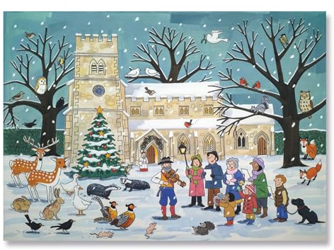 Traditional Advent Calendar - Alison Gardiner Winter Wildlife Design - Paper Holiday Countdown Calendar - Large 11.7x16.5 Inches