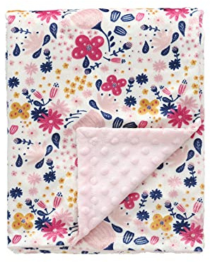 CREVENT Womens Flower Baby Blanket, Couverture de lit en Peluche Douce pour Nouveau - nés et Tout - Petits - Flower 75cmx100cm
