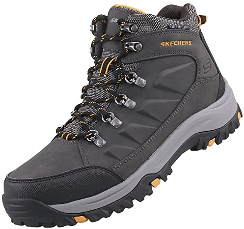 Skechers Men's Relment Daggett Hiking Boot, Charcoal Synthetic, 9.5 UK
