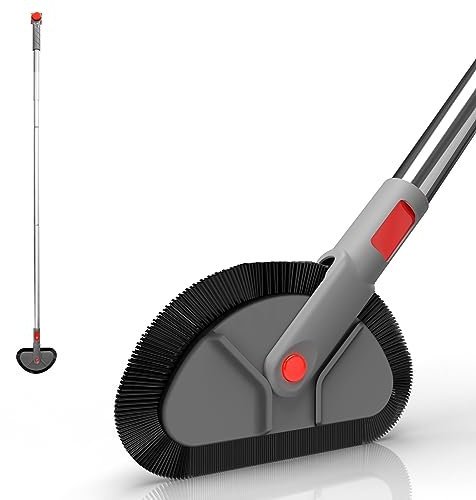 Fayina Fugenreiniger, Scheuerbürste, wendbar, steife, abgewinkelte Borsten für Fliesen, Duschen, Badewannen, Küchen, Edelstahlgriff, ausziehbar bis zu 142 cm