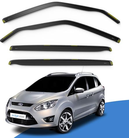 EdgeVisors Wind Deflectors for Ford Grand C-Max MK2 5 Door MPV 4pc | 4pc Set, In-Channel Rain Guards & Accessories