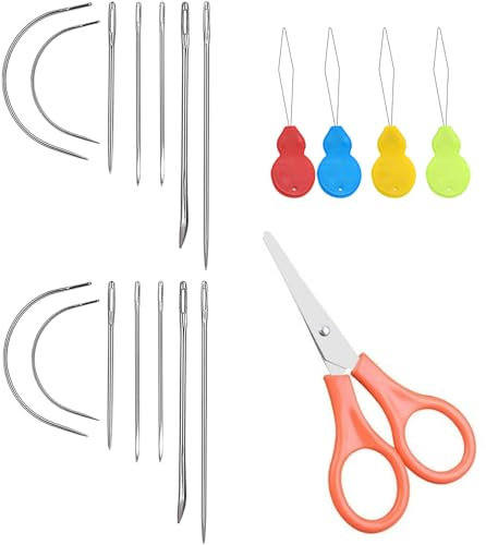 Nähnadeln, Ledernadel,Ledernadeln C Gebogene Nadeln Mehrere Stile Nähnadeln Leder Nähgarn Handstichwerkzeuge für Polster Teppich Leder Leinwand Reparatur