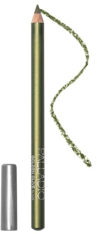 Palladio Wooden Eyeliner Pencil, Thin Pencil Shape, Easy Application, Firm yet Smooth Formula, Perfectly Outlined Eyes, Contour and Line, Long Lasting, Rich Pigment, Golden Olive