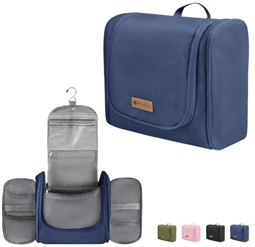 Kulturbeutel für Damen und Herren, Wasserabweisende Reise-Make-up-Tasche mit Haken zum Aufhängen, kompakte Reise-Kul.Grünturtasche, Make-up-Organizer-Tasche für Kosmetika