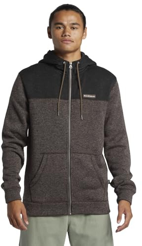 Quiksilver Men's Keller Block Zip Sweatshirt, Canteen Heather, XS