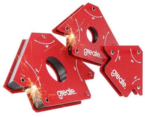 greate Set imanes soldadura 12, 22 & 33kg de capacidad de carga - Escuadras magneticas para soldar con 45°, 90° y 135° - Escuadra magnetica robusto con fuerte adherencia - Magnetica para soldadura