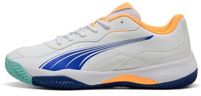 Puma - Nova Smash, Zapatos de Tenis Unisexo, Puma White-Vivid Blue-Heat Fire-Puma Black,