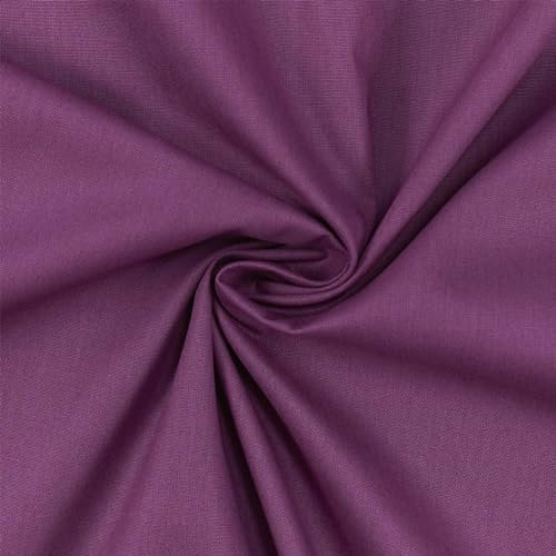 Baumwollstoff Popeline, 100% Baumwolle, Stoff zum Nähen, uni lila (Länge am Stück: ab 50cm / Breite: 148cm)