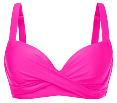 Aqua Eve Women Underwire Bikini Top - Push Up Swimsuit Top Bra Padded Bathing Suit 2025 Twist Front Swimwear Pink M