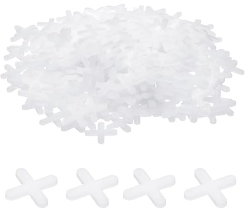 sourcing map 200 distanziatori per piastrelle, 4 mm, in plastica dura, distanziatori a croce per installazione a parete e pavimento