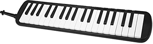 Melodica 37 Keyboard Blåsinstrument för Nybörjare och Proffs - Bärbar med Blåsrörssats (Svart)