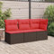 GCHDHAPB Gartensofa Rot und Braun Rattan und Stoff Medium