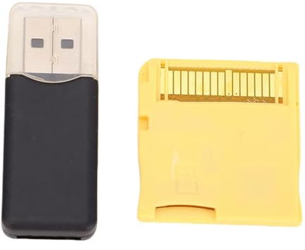 YUEHISY 2025 Upgrade R4 Video Games Memory Card, ASIC Chip Flash Card with Reader, Customizable Interface for 2DS 3DS Game Console (Gold)