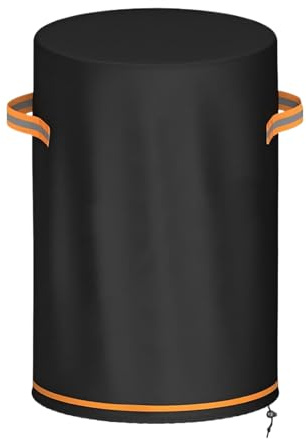 xowwyue Housse de colonne de brasero | Protection ronde pour meubles d'extérieur avec poignée, housse de cheminée de terrasse, pour cour, balcon, pelouse, porche, maison, jardin