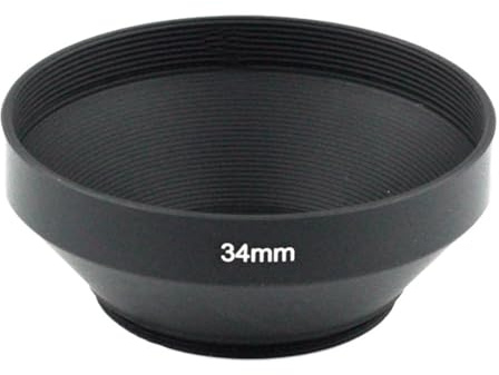 Compatible con cámaras Digitales: Parasol metálico Gran Angular de 34 mm con Rosca