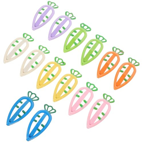 SUPVOX Pinzas Cabello de Zanahoria para Niña, 14 Piezas (7 Diseños X 2), Pinzas a Presión Decorativas de Colores Candy, Accesorio Ligero para Fiestas, Cumpleaños y Uso Diario