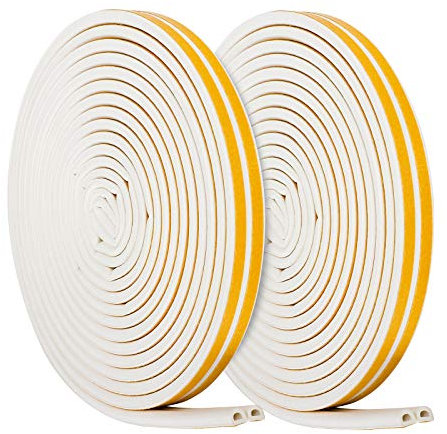 Dichtungsband für Türen 9mm(W) x 6mm(T) D-Profil Gummidichtung Türdichtung Fenster Anti-Kollisions-Dichtungsstreifen für Blockieren von Rissen und Lücken 20M