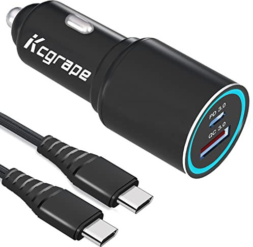 Zigarettenanzünder USB C Auto Ladegerät 48W für Samsung Galaxy S24/S25/S24 Plus/S25 Ultra/S23 FE/S22 A54 A55 A25 A35 5G/A53 A56 A15 A23 A34 A33 A14 iPhone 15 Kfz Ladegerät Autoladegerät mit LadeKabel