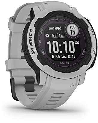 Garmin Instinct 2 SOLAR, Rugged GPS Smartwatch, Built-in Sports Apps and Health Monitoring, Solar Charging and Ultratough Design Features, Mist Grey (Renewed)