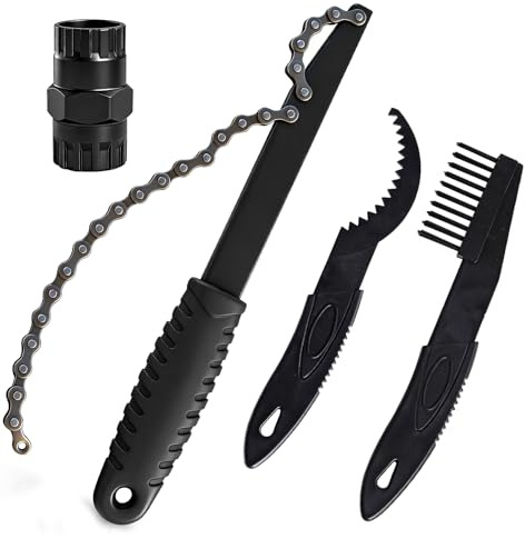 INQUIRLLY Kit Attrezzi Bici, Chiave A Frusta con Bici Chiave Pacco Pignoni, Kit Catena Bici Frusta per Catena Freewheel Removal Tool, Set di Attrezzi per La Rimozione della Catena per Bicicletta