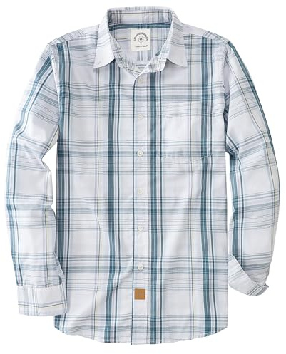 Dubinik® Camisas Hombre Manga Larga Camisa Cuadros Hombre Elegantes Bolsillos Casual Retro Camisa Hombre Manga Larga
