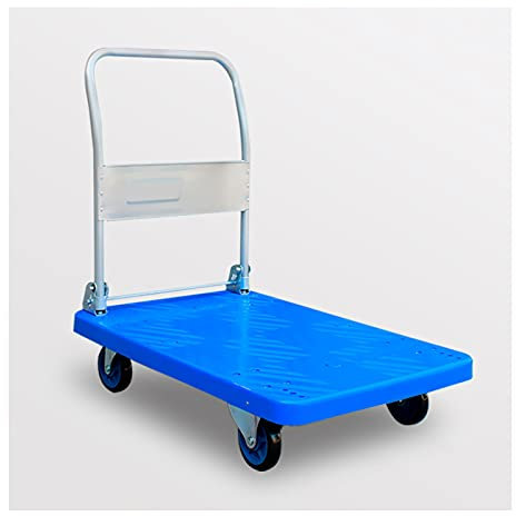 SnamicE Chariot à Plate-Forme en Plastique avec Roues et poignée en métal Pliable pour Le Transport d'articles ménagers, Bagages PC, Diables Mobiles, Camion à Plate-Forme, Onecolor-Mute3