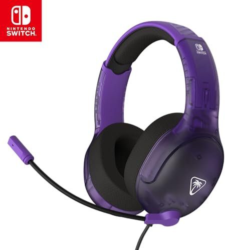 Turtle Beach Airlite Fit Casque de Jeu Filaire Ghost Violet sous Licence Officielle pour Toutes Les Nintendo Switch - Microphone à Bascule et Silencieux, Oreillettes de Confort supérieur
