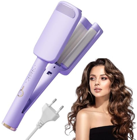 KBIBCK Ferro ondulato per capelli, 32 mm Beach Waves, ferro arricciacapelli a forma di sirena, ferro ondulato, grandi onde, arricciacapelli con 4 temperature regolabili, adatto per capelli lunghi
