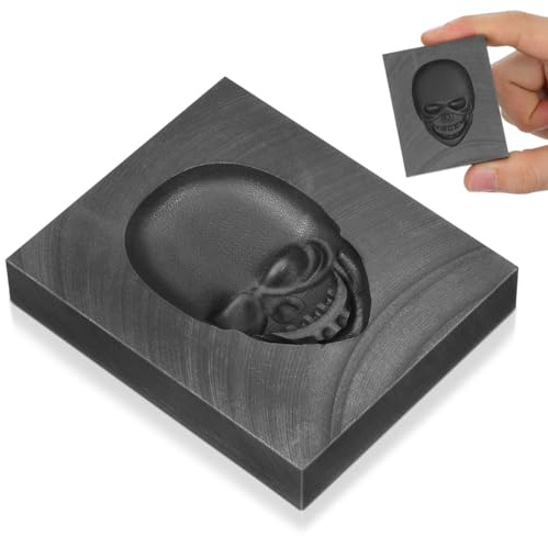 jojofuny Skull Graphite Ingot Mold High Density Metal Casting Moulds for Gold Silver Copper Smelting Furnace Precious Jewellery Refining Bar Crucible Tool 6cm