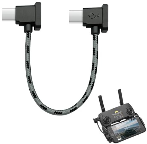 Hemlosk Cavo di prolunga da USB C a USB C, da tipo C a tipo C da 15 cm, per DJI Mini 2, Mavic 3, Air 2S, Mavic Air 2, cavo di prolunga OTG-RC (nero)