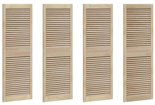 vidaXL Armadio di Stoccaggio Rustico Naturale 140,5 x 49,5 cm in Legno Massello di Pino Marrone per Uso Interno, con Porte a Persiana e Ripiani Regolabili. Design Classico, Organizer per la Casa, Mo