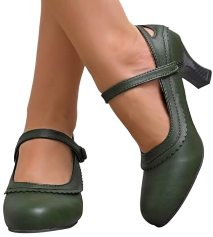 Nuqqichongtian Pumps, tacco piccolo, da infilare, con tacco a blocco, elegante, con tacco alto, con tacco alto, scarpe da sposa, scarpe da festa, scarpe da donna