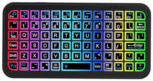 Cordless Travel Keyboard – Small Slim Backlit Keyboard, Rechargeable Quiet Typing Device, System Blu?tooth Adapter, Portable Input Tool | For Laptop Tablet Smartphone Office Study Home Library
