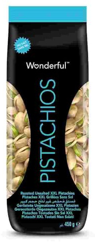 Wonderful Pistachios & Almonds Sachet Pistaches Sans Sel 450 G