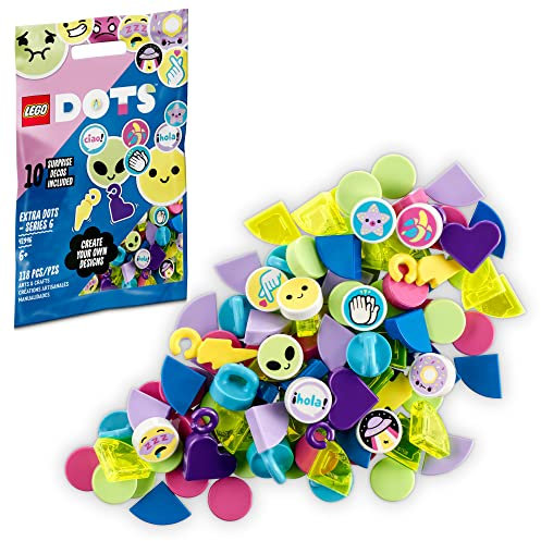 LEGO DOTS Extra DOTS – Series 6 41946 Craft Decoration Kit; Decorating Tiles That Make a for Ages 6+ (118 Pieces)