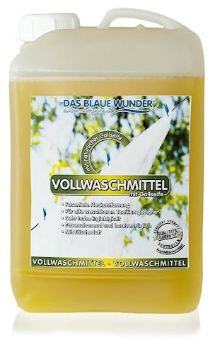 Das Blaue Wunder | Vollwaschmittel mit Gallseife | für alle Textilien | fasertiefe Fleckentfernung | waschbar 15°-95° | Sehr hohe Ergiebigkeit (Aktive Frische, 3 Liter)
