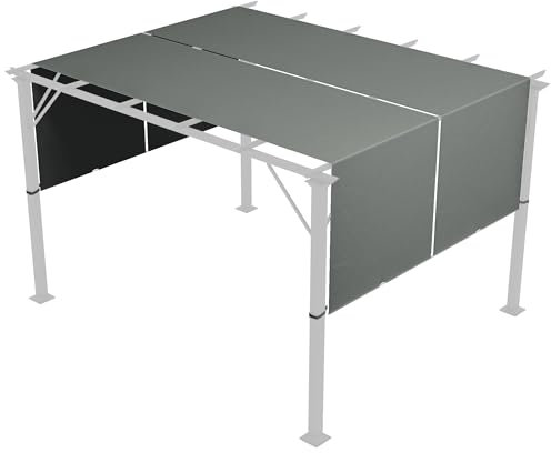 Outsunny 2 PCS Pergola Canopy Replacement, 4.9 x 1.2m UV Protection Pergola Cover, Easy to Install, for 3 x 3(m) Pergola, Cover ONLY, Dark Grey