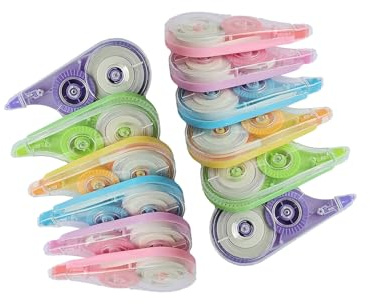 White Out Correction Tape with Dispenser,12-Count Pack,39.4ft, Easy Use Roller Applicator, Instant Dry, Fast, Clean and Tear-Resistant Tape ,Smooth Precise Corrections Tape for School,Office and Home