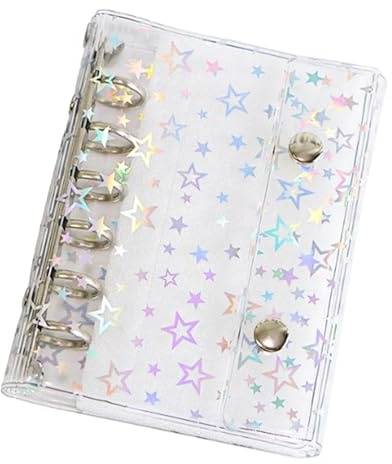 Binder Shell Transparent - Dossier Transparent | Couvercle Organisateur D'autocollants De Fermeture En PVC Transparent Avec Motif Étoile | Couvertures D'organisateur Person