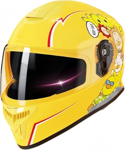 Caimcie Casco Infantil Integral para Motocicleta, Scooter O Bicicleta Cruiser para Niños Y Niñas De 4 A 13 Años. Homologación ECE/Dot. Diseño Ligero Y Ventilado. B,50-58CM