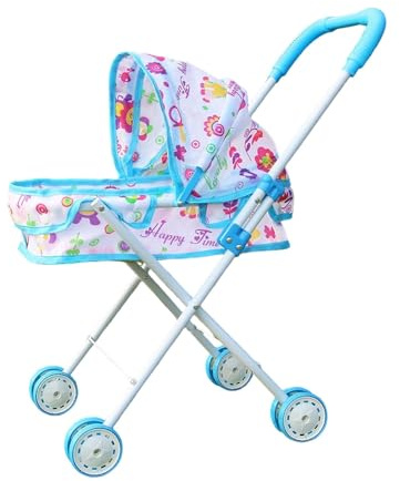 SZLIFE Passeggino per Bambole, Simulazione, Gioco di Ruolo educativo, Pieghevole, Giocattolo educativo, per Bambini, per Feste a casa, Blu