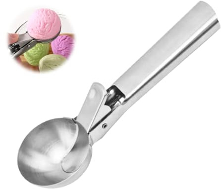 YIPFEN Porzionatore Gelato, 1 Pezzo Piccolo, Acciaio Inox con Rilascio, per Palline Perfette, Antiaderente, Multiuso per Dessert e Sorbetto