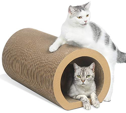 Aibuddy Katzenkratzer, Tunnel, Katzenkratzmatte, Bett-Lounge mit Katzenminze, robuster Karton & Konstruktion (50 x 33 x 30,5 cm)