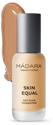 MÁDARA Organic Skincare | Skin Equal Soft Glow Foundation SPF15#40 SAND - 30ml, Leichte mineralische Foundation, Lang anhaltend, Natürlich strahlendes Hautfinish und verstellbare Deckkraft, Vegan.